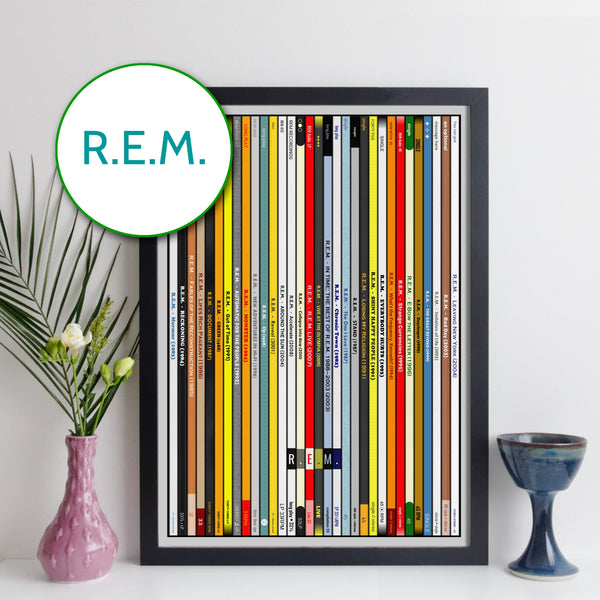 R.E.M. record collection discography print