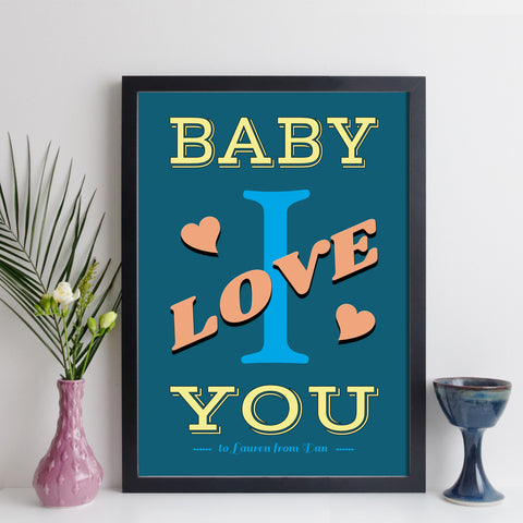 Personalised Baby I Love You wall art by elevencorners