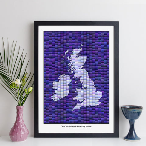 Personalised map of the UK by elevencorners