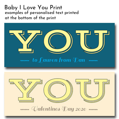 Baby I Love You Personalised Song Print Elevencorners