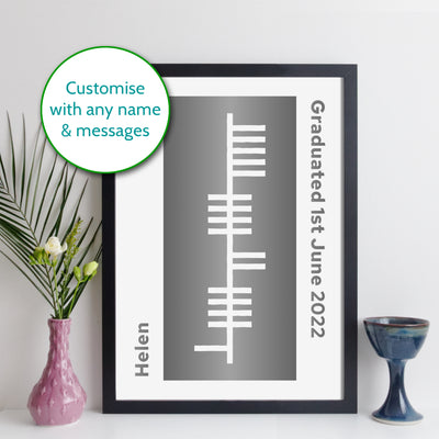 Personalised Ogham Name Print - contemporary style