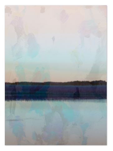 Mixed media photography of lake