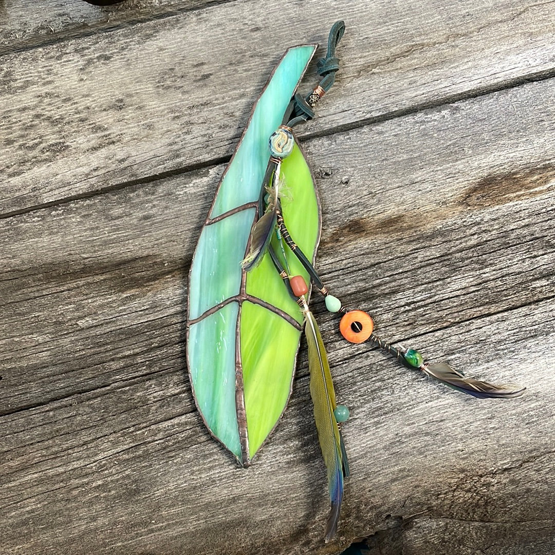 Handmade Glass Feather Chime