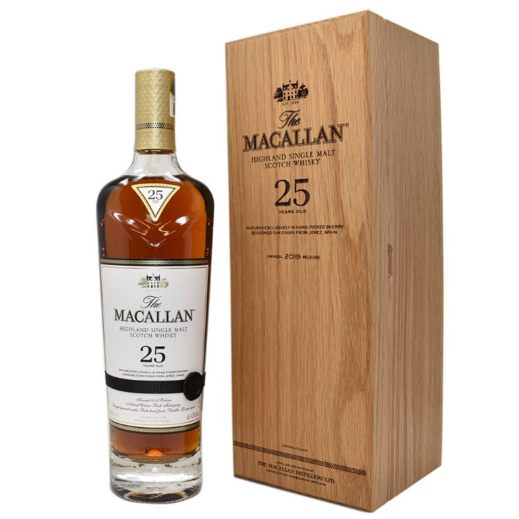 Macallan 25 Year Old Sherry Oak Single Malt Scotch Whiskey