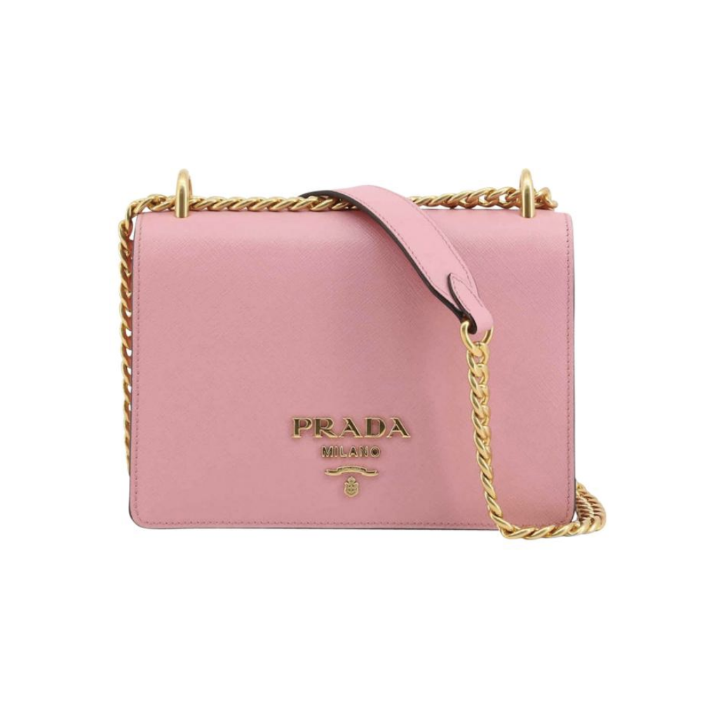 Prada Chain Flap Bag Saffiano Leather Small - Pink – JB Jewelry Co.