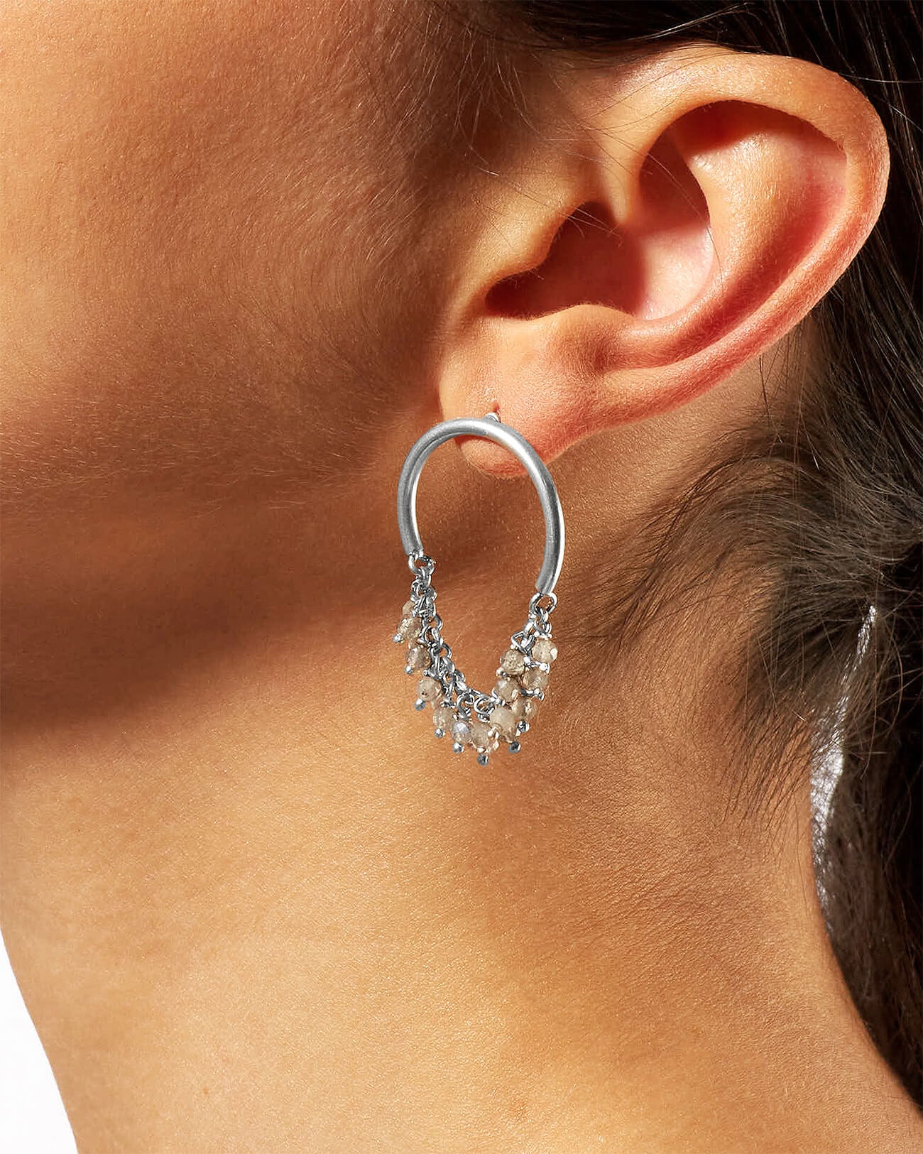 Candy Gemstone Bold Hoop Earrings