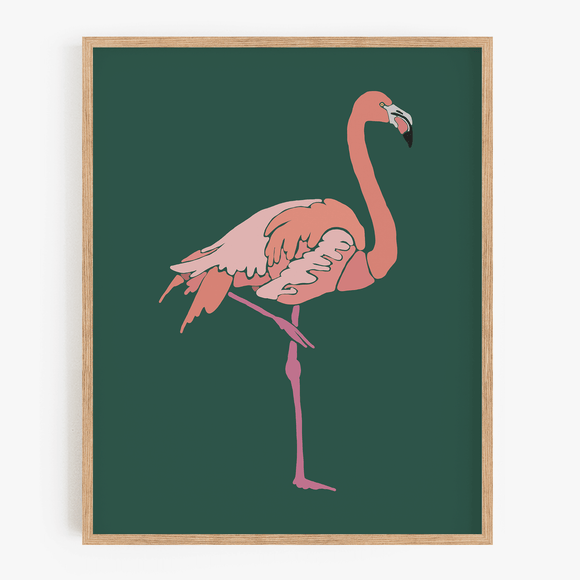 flamingo art print