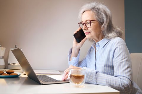 Elderly person enquiring about personal alarms