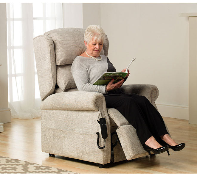 Elderly person in riser chair