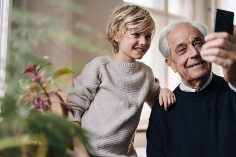 Man with grandson
