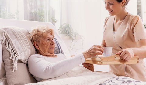 Person caring for elderly