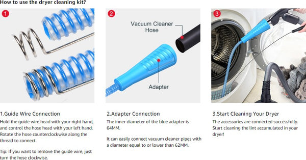 Boxlegend Dryer Vent Cleaner Kit Vacuum Attachment Dryer Lint