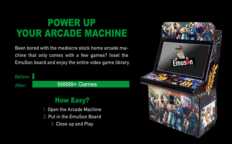 Build your own arcade cabinet machine or upgrade your existing machine with more games