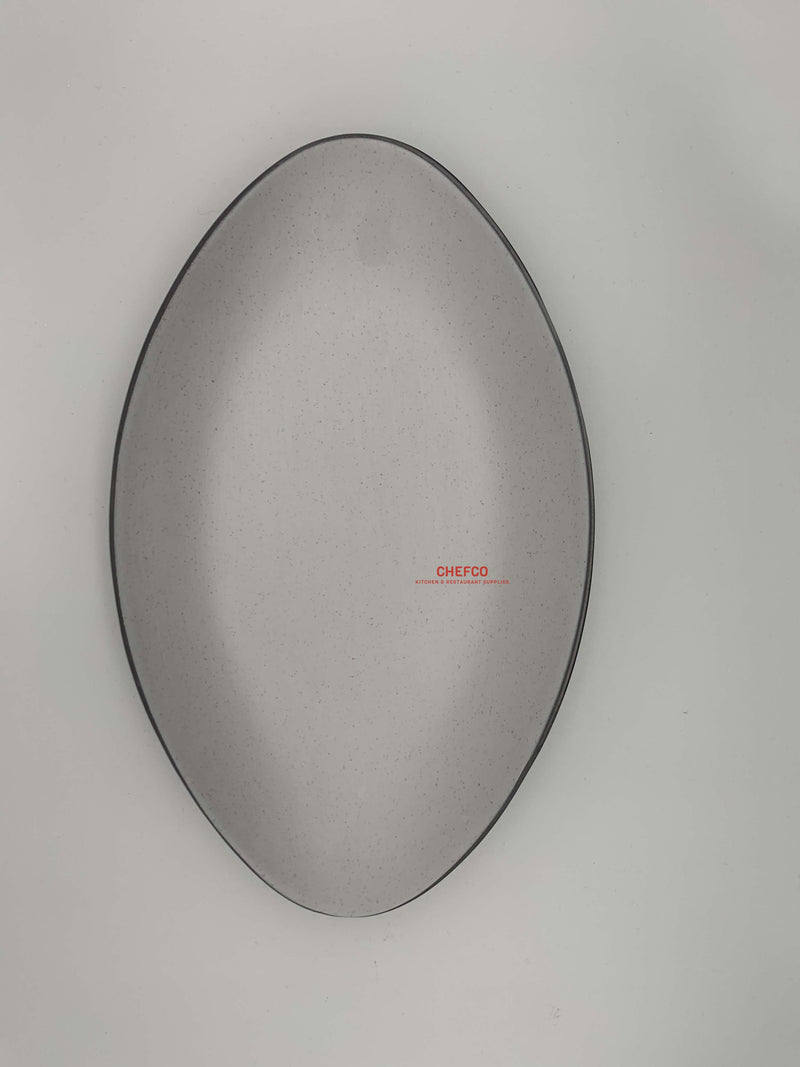 Two Toned Grey Melamine Boat Platter (11.7")