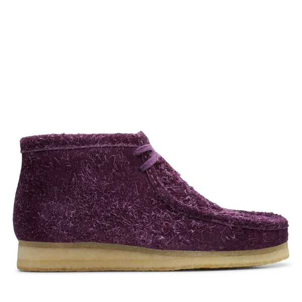 purple clarks wallabees