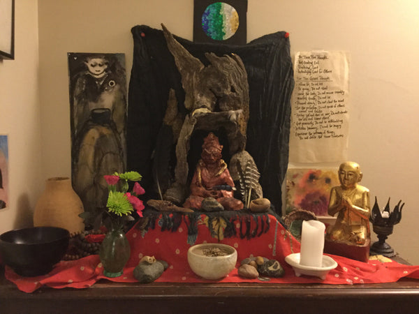 My home altar (Zen Buddhist, names of figures in comments) : r