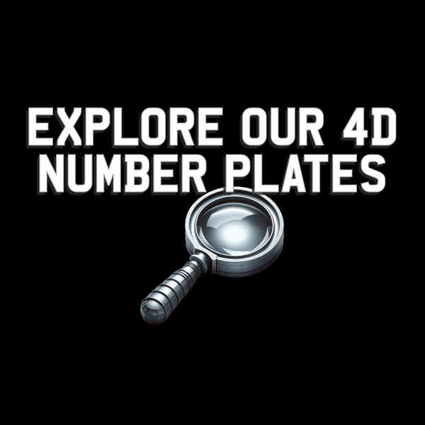 Explore Our 4D Number Plates with magnifying glass