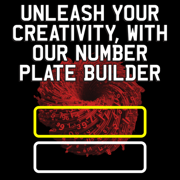 Unleash Your Creativity with Our Number Plate Builder with number plates and whirlwind of numbers