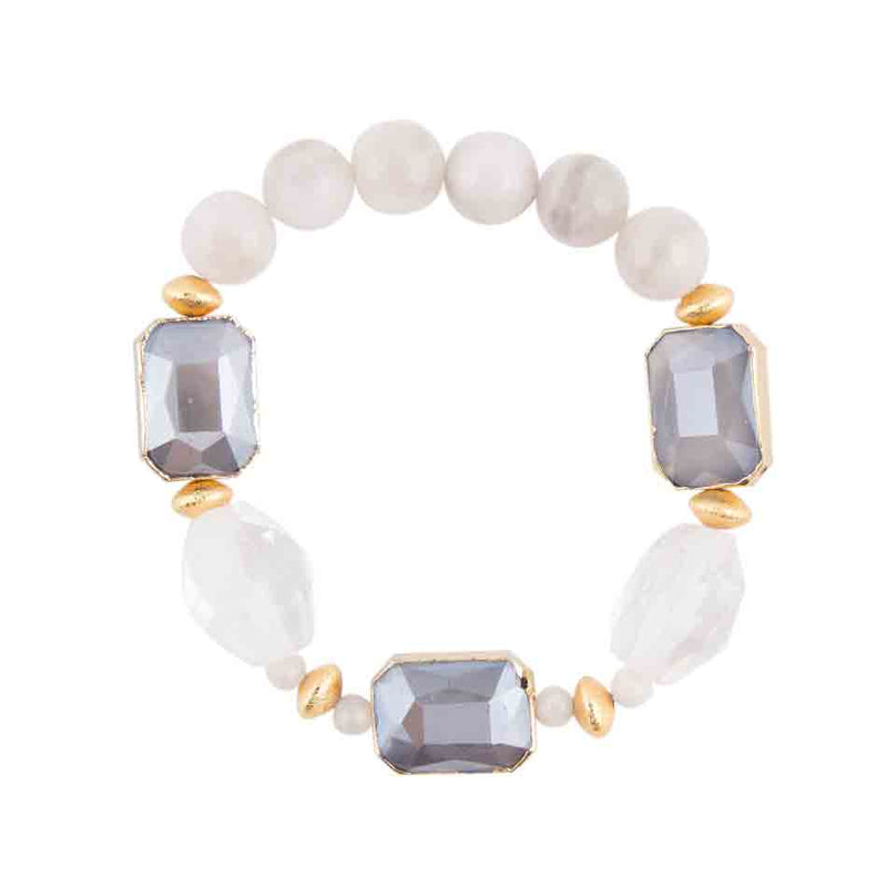 Natural Shine Grey Agate Bracelet - Barse Jewelry