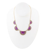Purple Turquoise Crescent Statement Necklace - Barse Jewelry