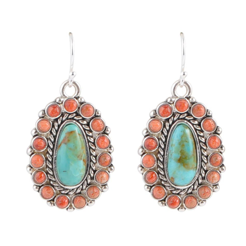 Urban Rodeo Turquoise and Coral Earring - Barse Jewelry