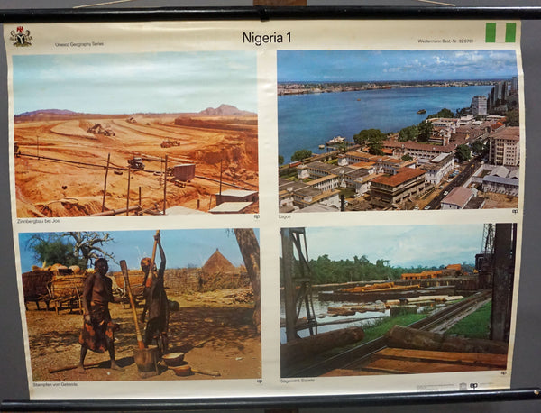 Nigeria Rollable Picture Wall Chart Africa Poster Artfour Antiques