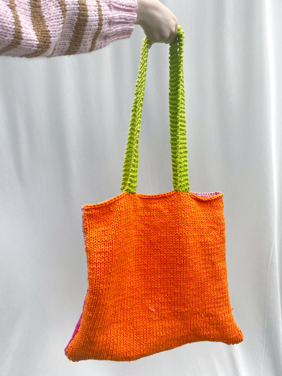 KNIT TOTE BAG BEGINNER KNITTING PATTERN I'd Knit That