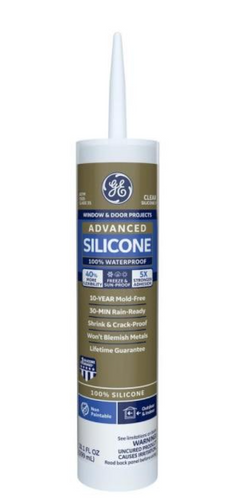 GE Advanced Silicone 2 Kitchen and Bath, Tub and Tile 2.8-oz Clear Silicone  Caulk