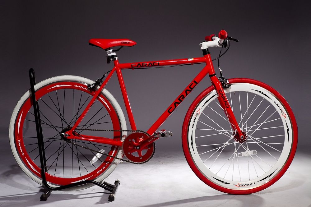 all red bike