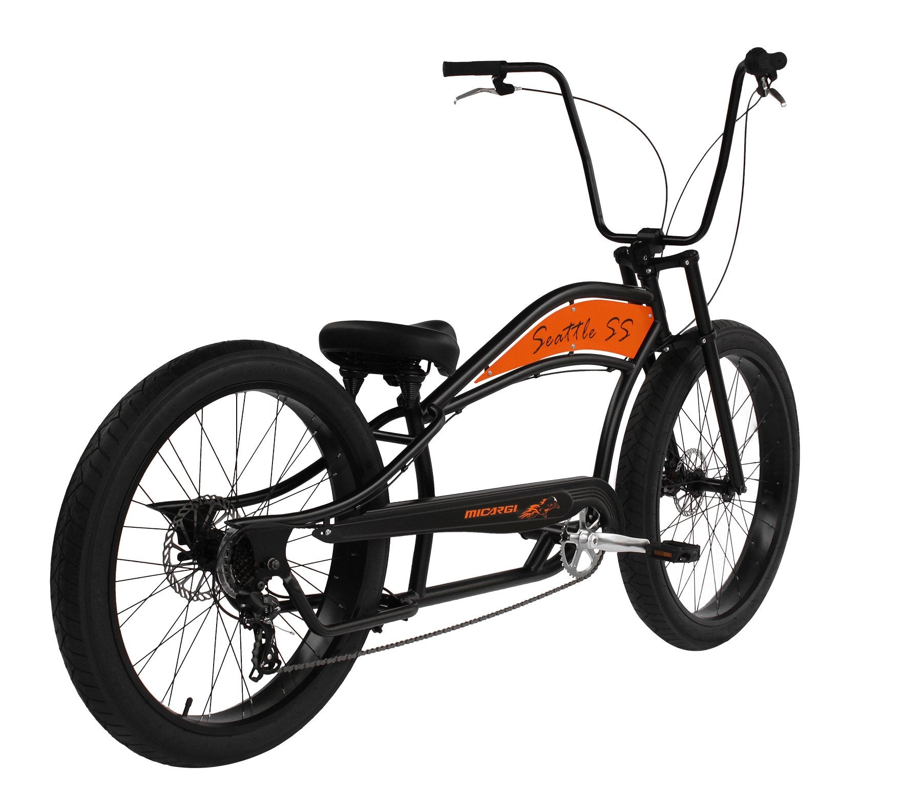 micargi seattle ss chopper stretch beach cruiser bike