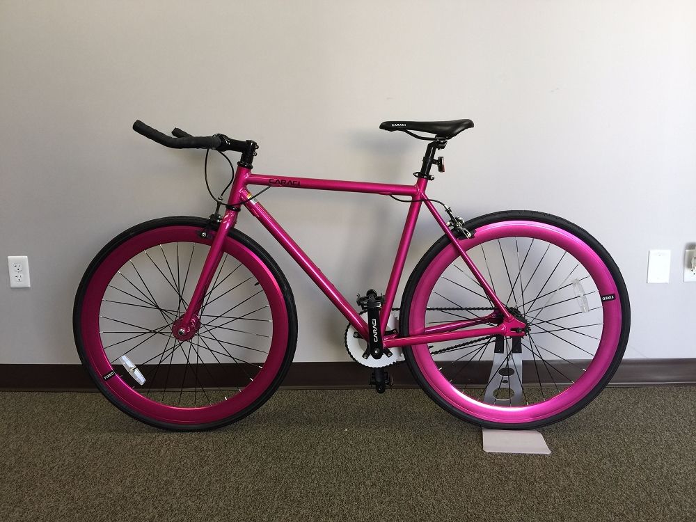 purple fixie bike