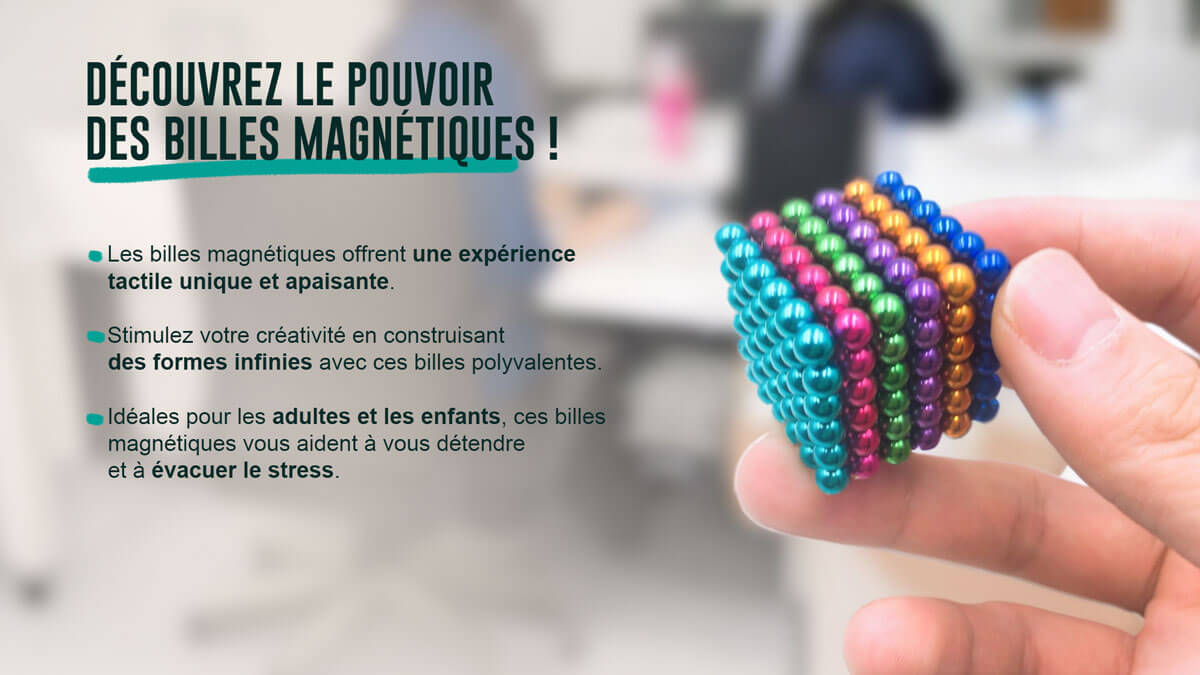 100 billes aimantées Matériel de ferrite de 5 mm pour tableau