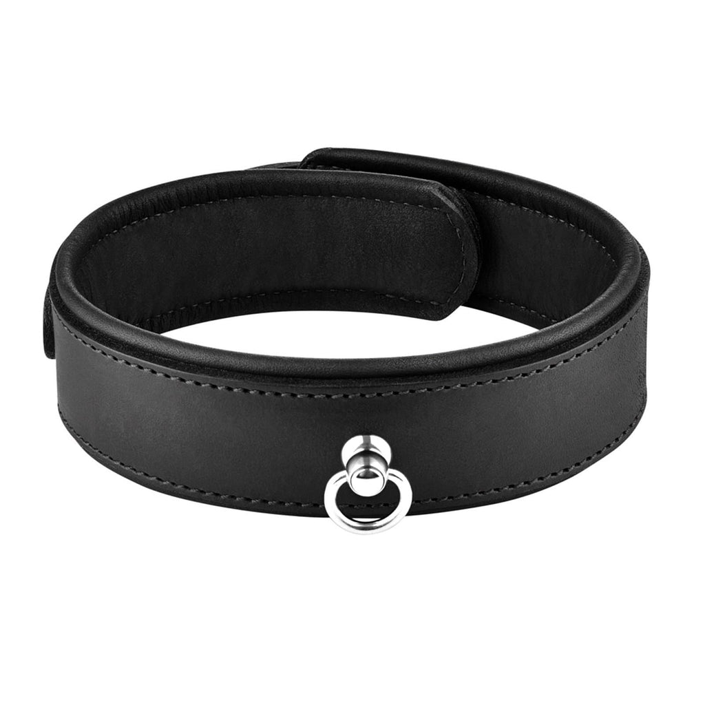 black leather collar