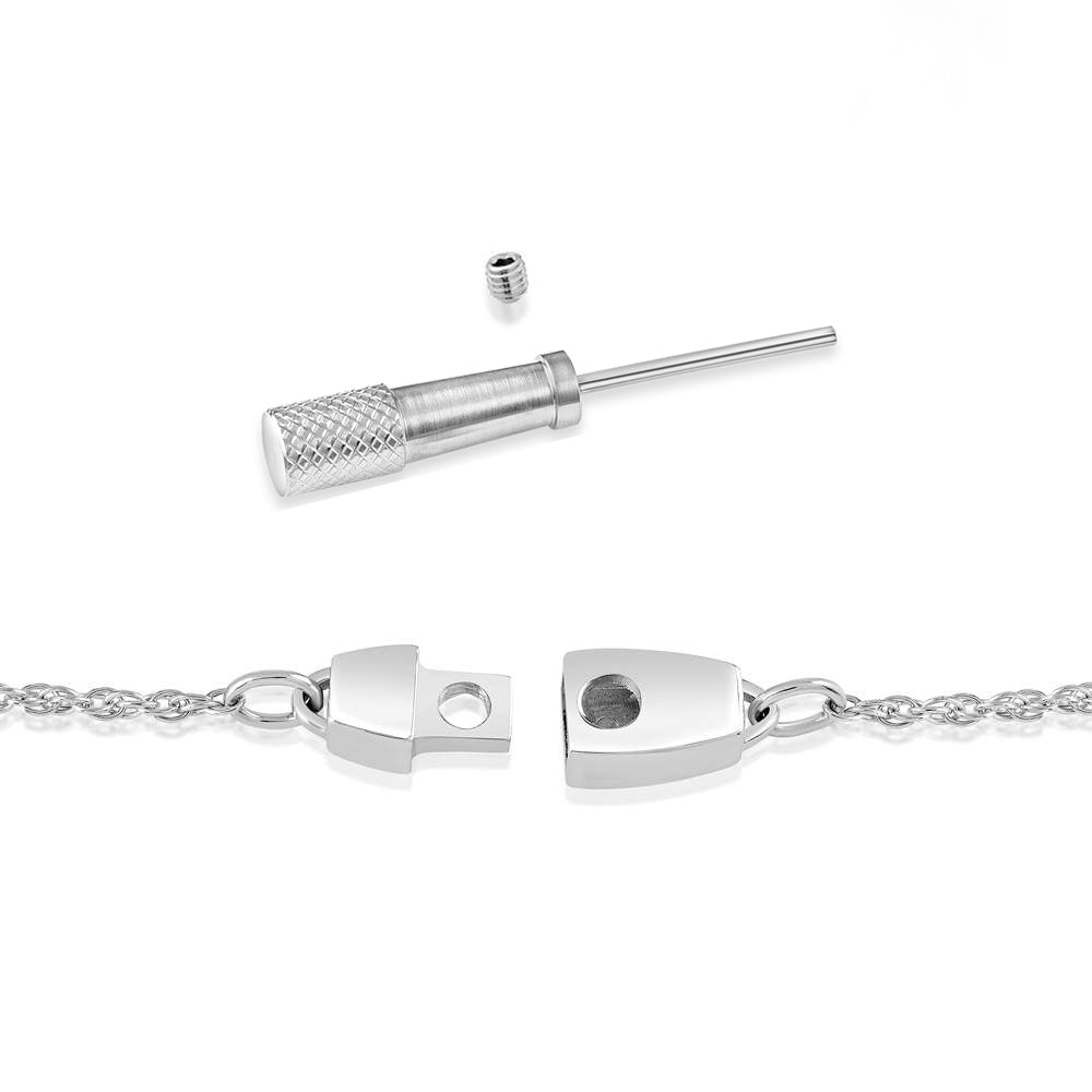 Round Silver Lock and Keys for Locking Collar Jewelry