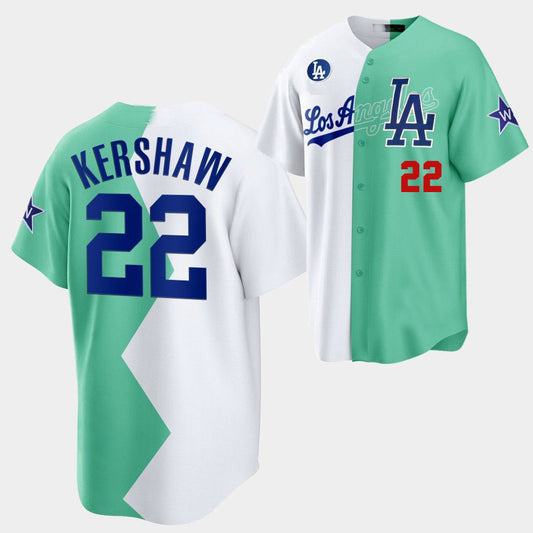 Bunny #22 Los Angeles Dodgers Green/White 2022 Split Fashion Jersey - Cheap  MLB Baseball Jerseys