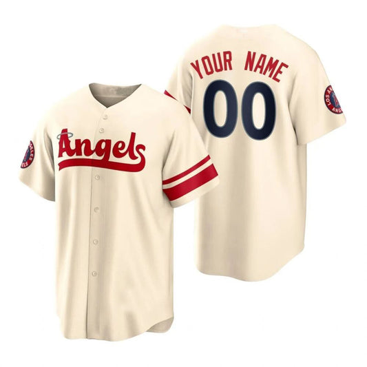 Baseball Los Angeles Angels Blank Cream Stitched 2022 City Connect Jersey  Men Youth Women