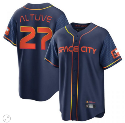 Wholesale New Stitched Space City Connect Baseball Jersey Houston Astro #27  Jose Altuve #44 Yordan Alvarez Top Embroidery Jersey From m.
