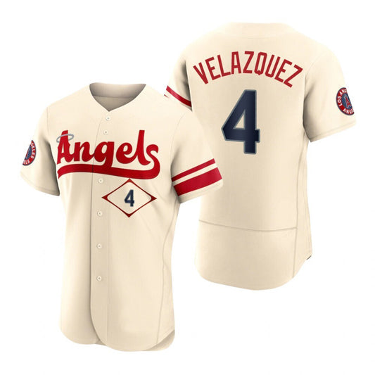 Top-selling Item] Andrew Velazquez 4 Los Angeles Angels Cream 2022