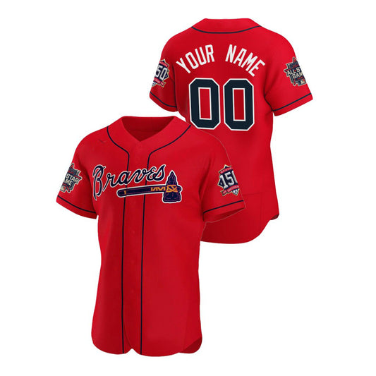 red red,,, Custom Name Atlanta Braves Baseball Jersey,, new