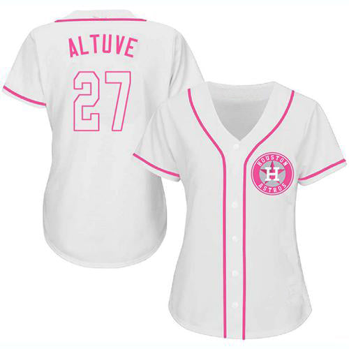 Women's Baseball Jersey Houston Astros 27 Jose Altuve Pink Fashion Stitched  Jerseys