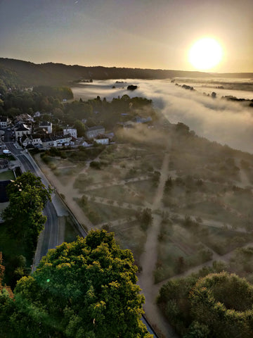 Voyage en montgolfière au dessus des jardins du château de la Roche-Guyon