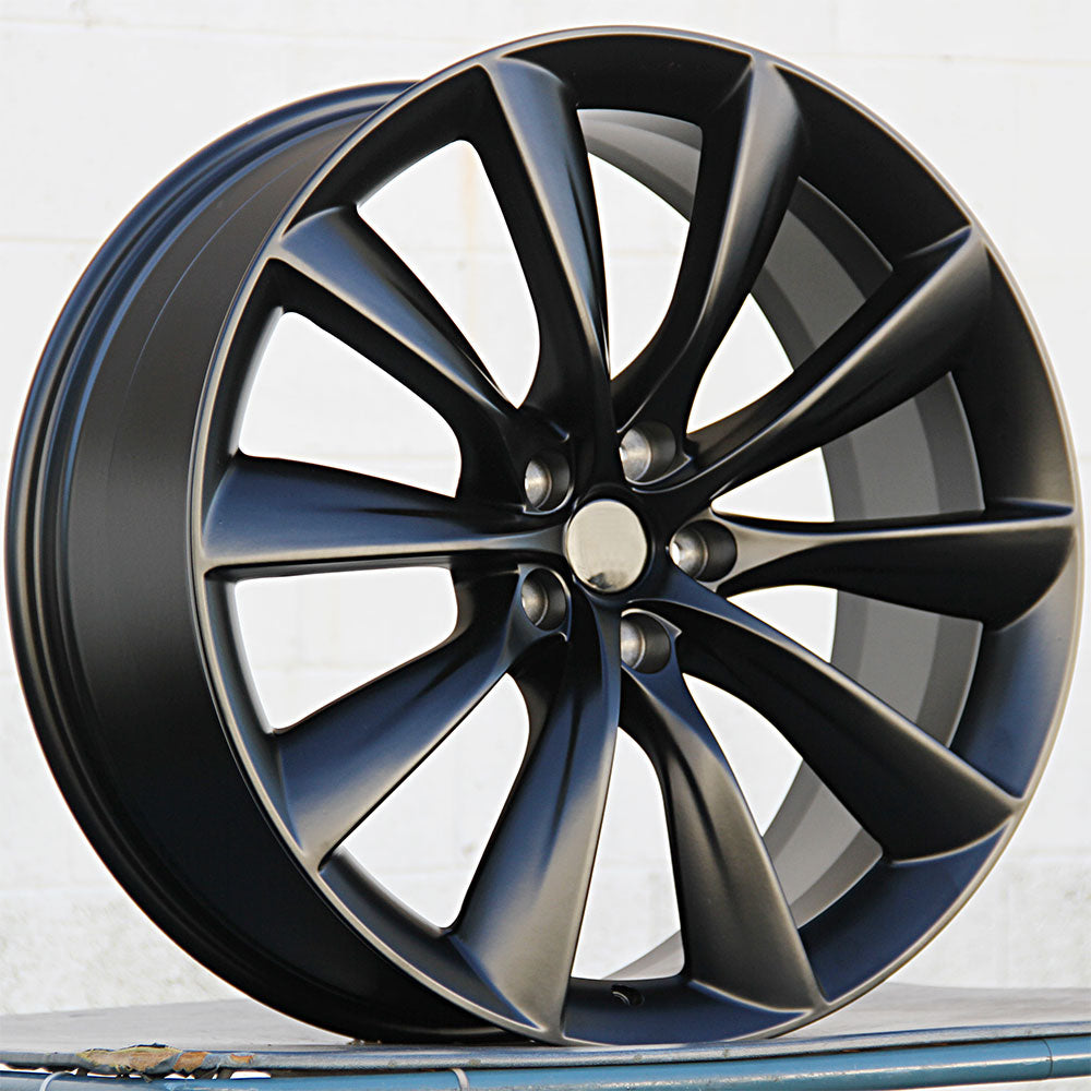 Tesla Wheels 1356 22x9/22x10 5x120 Matte Black fit Model X Model S Tur –  WheelplusUSA