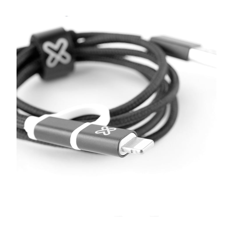 Klip Xtreme Cable de Carga 2 en 1 | Lightning | Micro USB | Negro