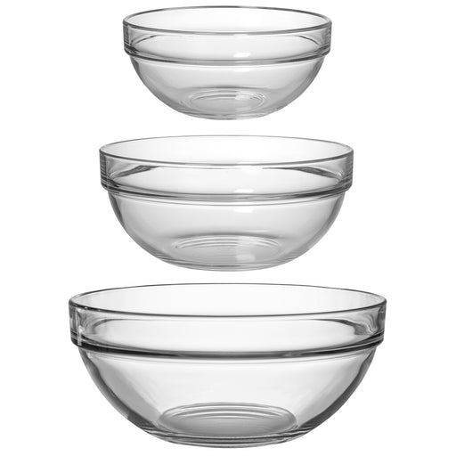 Red Co. Large Clear Glass Mixing Bowl with Ribbed Surface, for