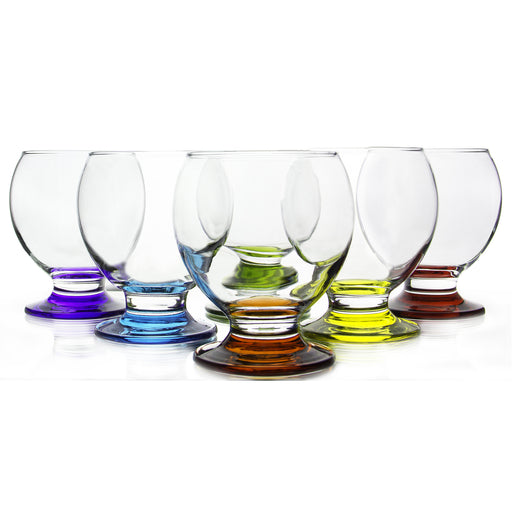 Unique Handcrafted Goblet Wine Glasses with Multicolored Twisted