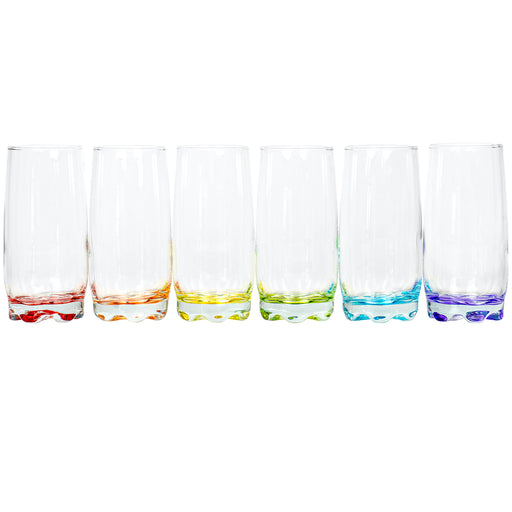 Large Rocks Clear Multi Colored Base Drinking Glass for Water — Red Co.  Goods