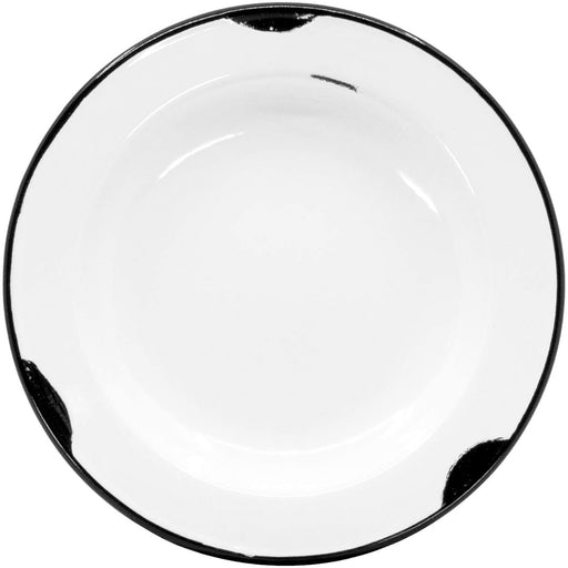 1pc Checkered Enamel Round Plate 26cm Black White Enamel Plates Dinner  Plates Serving Tableware Handmade Tableware