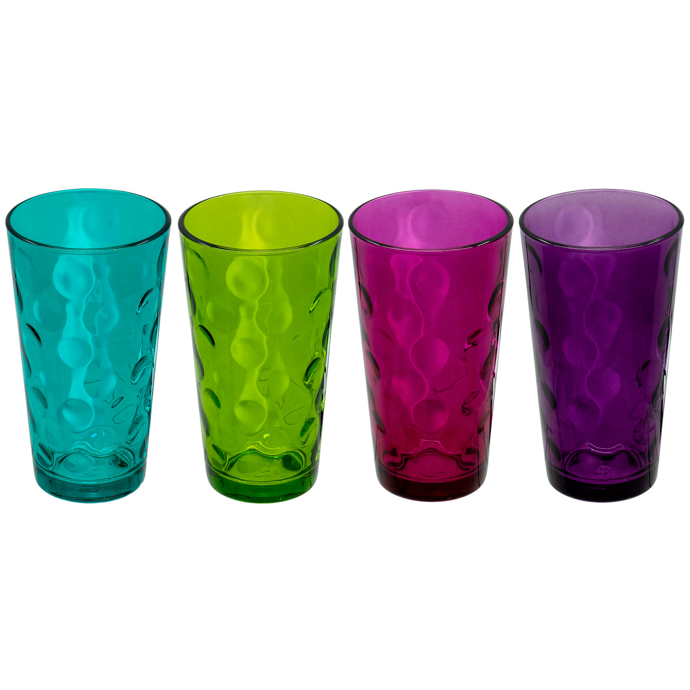 Bubble Textured Clear Multi Colored Drinking Tumbler Glass For Water — Red Co Goods 1635