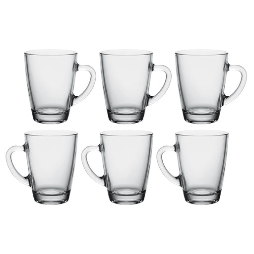 Red Co. Set of 6 Clear Glass 6.75 Oz Footed Tea and Coffee Mugs — Red Co.  Goods