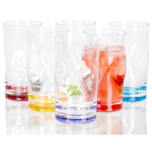 Bubble Textured Clear Multi Colored Drinking Tumbler Glass for Water — Red  Co. Goods